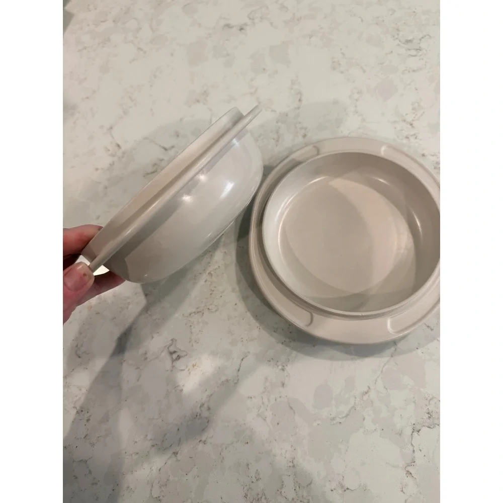 Vintage Tupperware Ultra 21 Almond Beige 500mL Round Casserole Dish Lid 1748-12